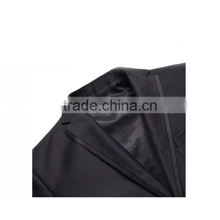 New Design Satin Trim Formal Business Black Men'S Fashion Suit Jacket