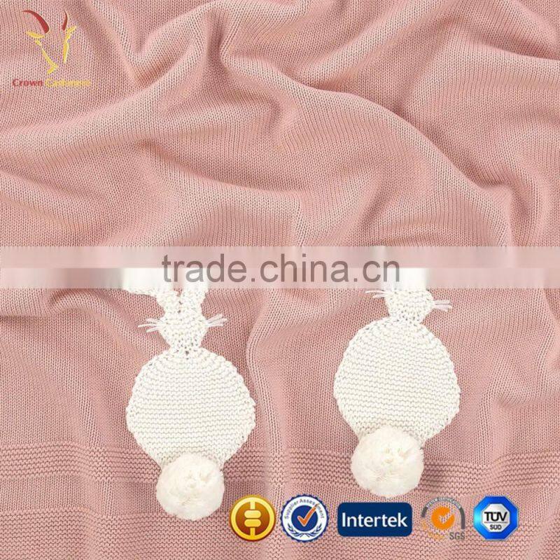 Cute Rabbit Design Soft Baby Fleece Blanket,Baby Blankets Wholesale