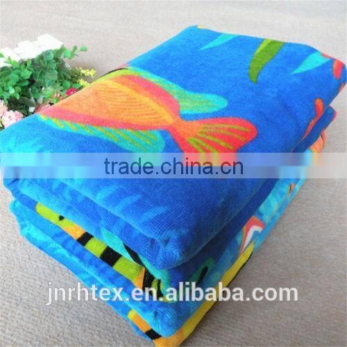 China custom high end photo printed velour beach towel