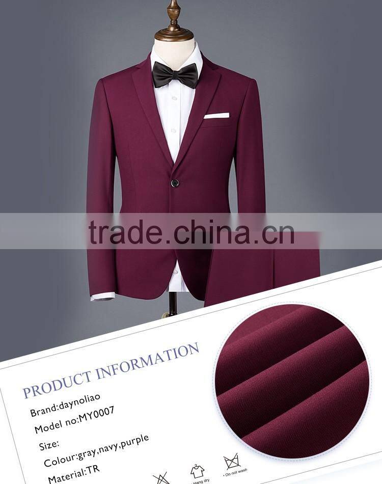 2016 new fashion Daynoliao 2 pieces wholesale suits offical business Red/Blue/Black men suits for wedding