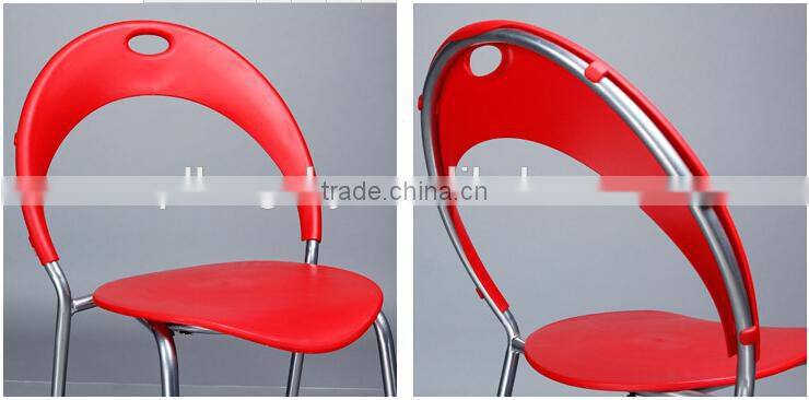 2015 leisure style metal frame stacking plastic chair with many colours,colouful plastic chair
