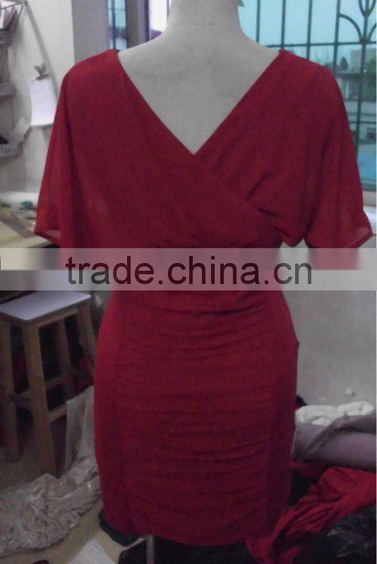 Chiffon Ruched Bodycon dress FJ201212