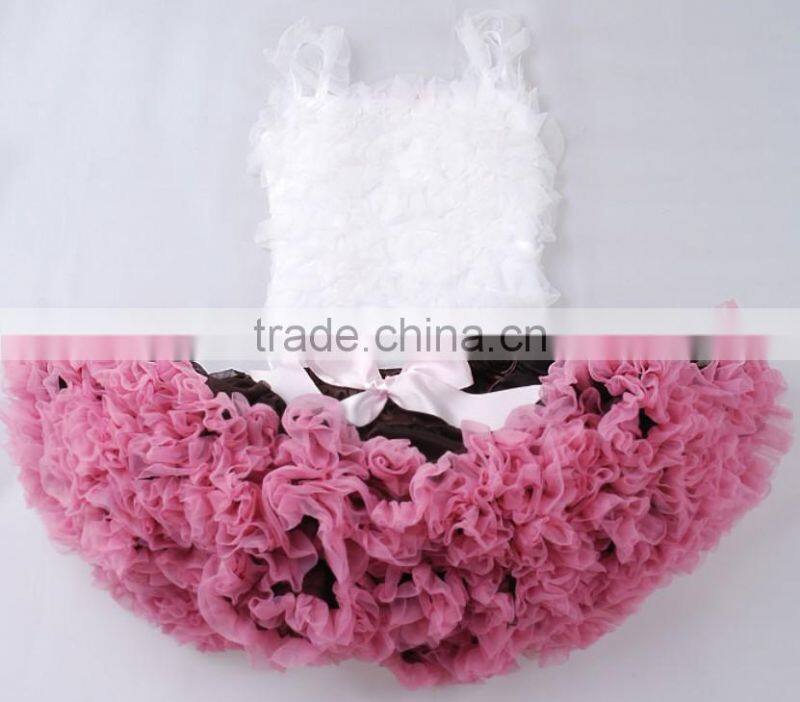 2014High Quality royal blue petti dress pettiskirts set tutu dress Girls Birthday party baby Petti skirt princess Chiffon dress