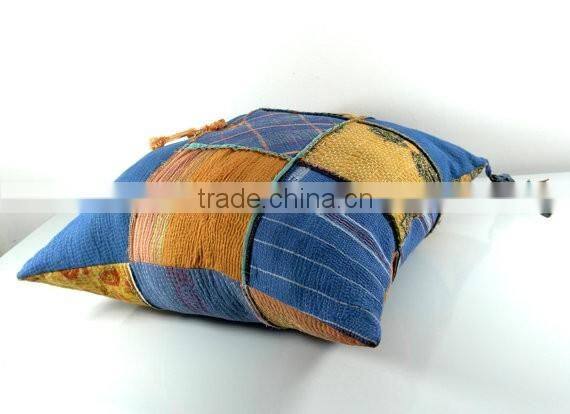large kantha cushion, kantha quilt pillow, kantha cushion cover, ooak new