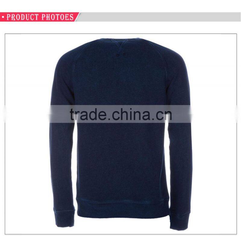 New design V stitched raglan design 100%cotton mens crew neck sweat