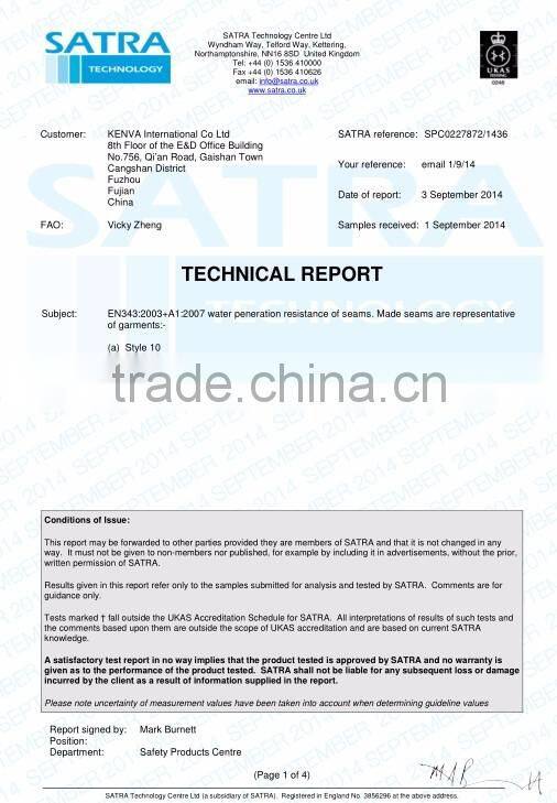 Safety 300D oxford parka hi vi bomber jacket protective clothing