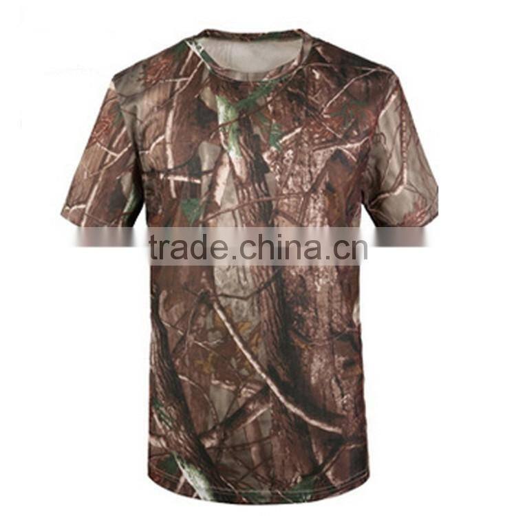 Military army color 100% cotton jersey Mens short sleeve Camouflage t shirt