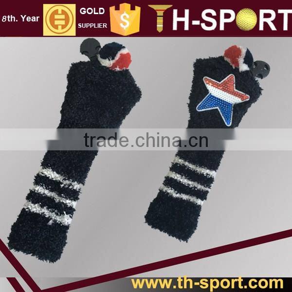 Soft POM POM golf headcover with Custom logo