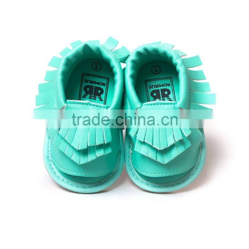 Artificial leather fringed baby summer sandals, hard sole baby summer sandals