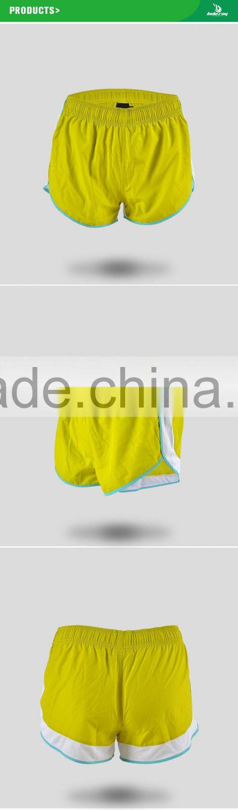 BEROY dry fit polyester running sports shorts, custom running gym pants for women