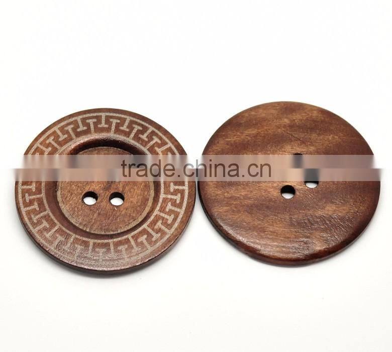 Coffee 4 Holes Big Wood Sewing Buttons for Outerwear Sweater Overcoat Clothing