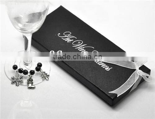 Custom Gifts Table Decorations W/ Box Christmas Wine Glass Charms
