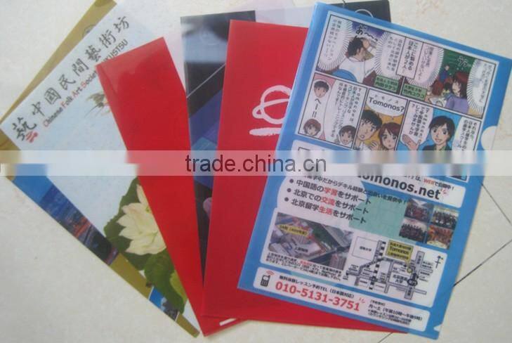 customized printing L shape plastic file folder
