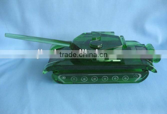 Clear Glass Crystal Tank Model for Governmant Souvenirs
