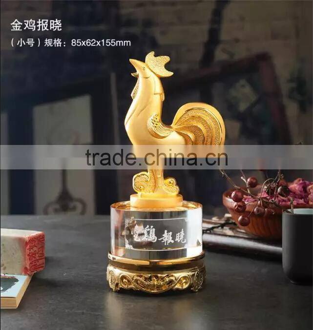 2017 New Design High Quanlity Gold Rooster Award Gold Chanticleer Trophy For Company Gift