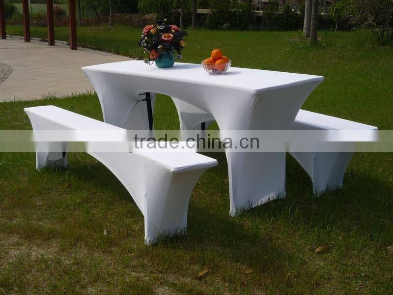 Spandex stretch beer bench cover elastic Stehtischhusse wedding stretch beer garden sets