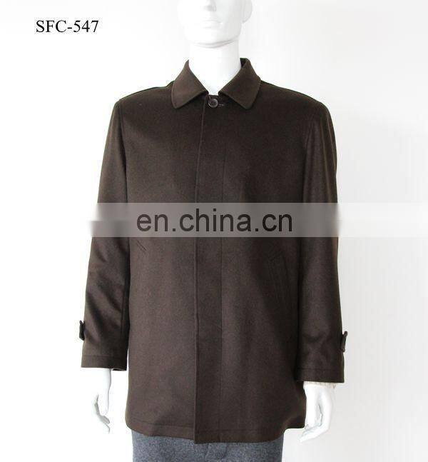 Men's Single-breasted cashmere long coat