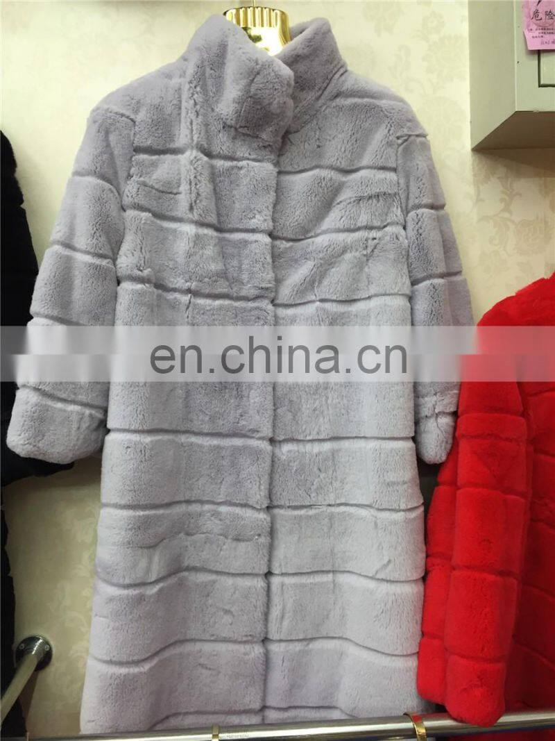 New Fashioned Rex Rabbit Fur Coat Whole Rabbit Fur Skin Women Clothes