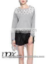 2014 spring&autumn splice europe&america long sleeve vintage style women sweater