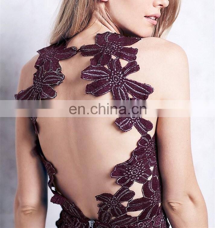 2016 Summer African Clothes Designs Cold Back Slim Fitness Sexy Tight Lace Body Dresses NT6741