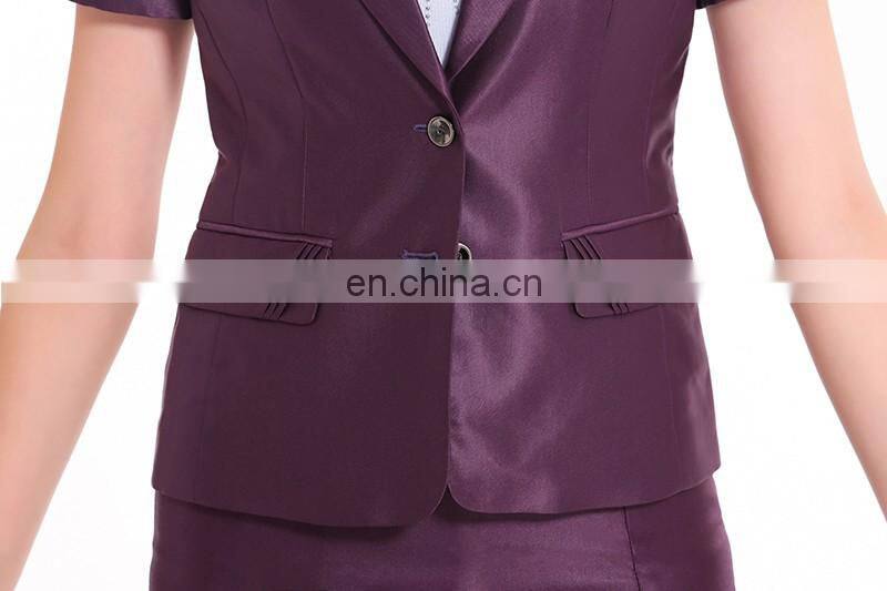 New style hot selling slim fit customized cotton polyester fashion workplace Ladies Blazer Suit professional manufacturer