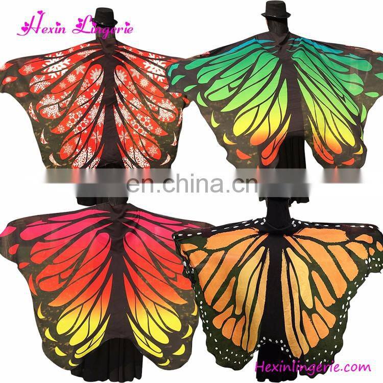 Latest Design Butterfly Wings Fairy Printed Chiffon Shawl Scarf