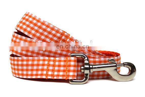 Wholesale custom logo plaid dog collar and lead set