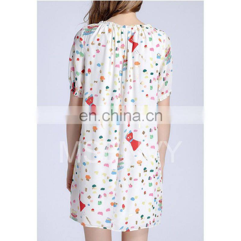 Floral Digital Printed Silk crepe de chine Dress