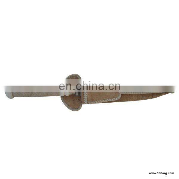 Knife with handle in rawhide Braided and deer antler Rawhide Sheath Fina.