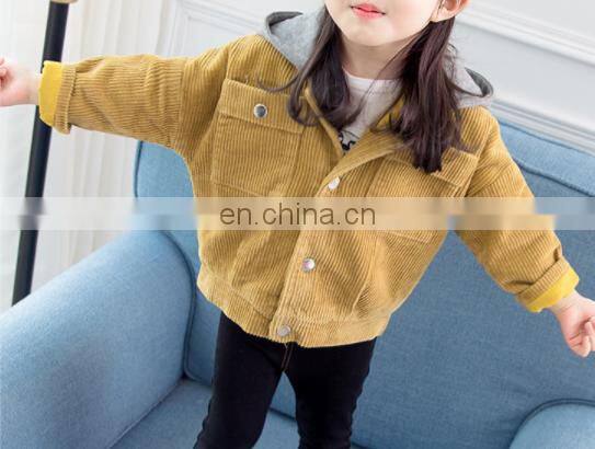 Cute Corduroy Girls Jacket Coat with Highest Quality