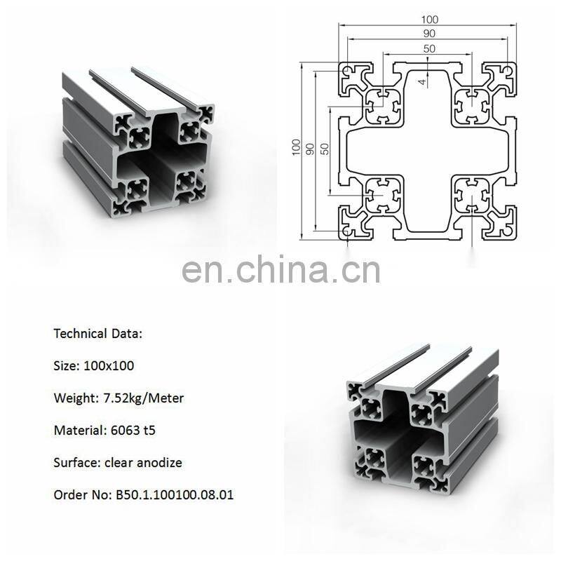 100x100mm Aluminum Profile For Heavy Duty Industrial Frames