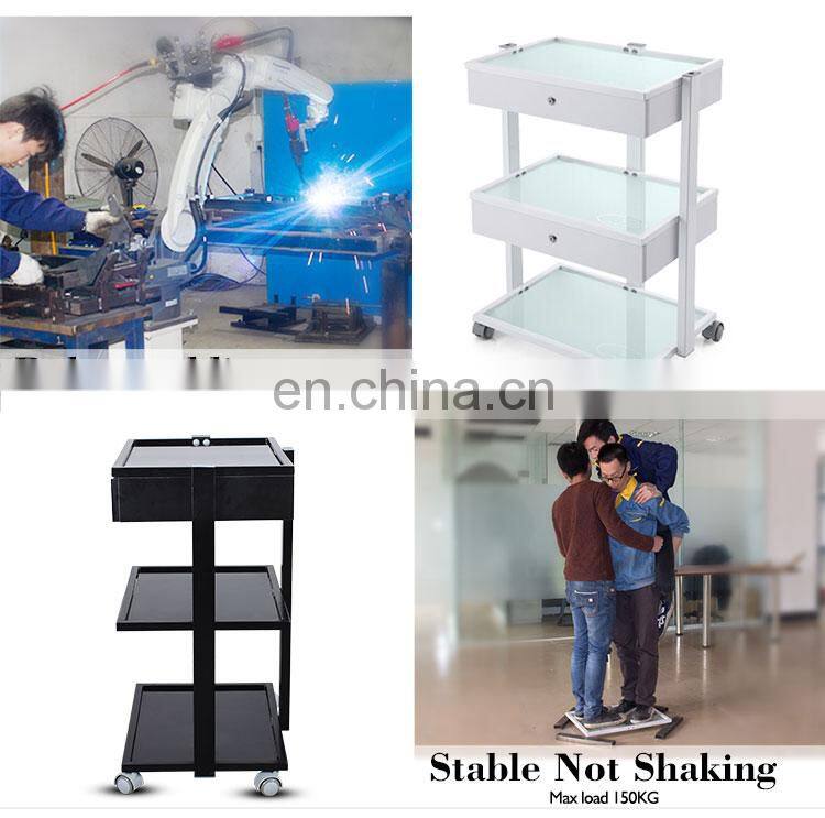 salon trolley wheel platform trolley with drawers and lamp