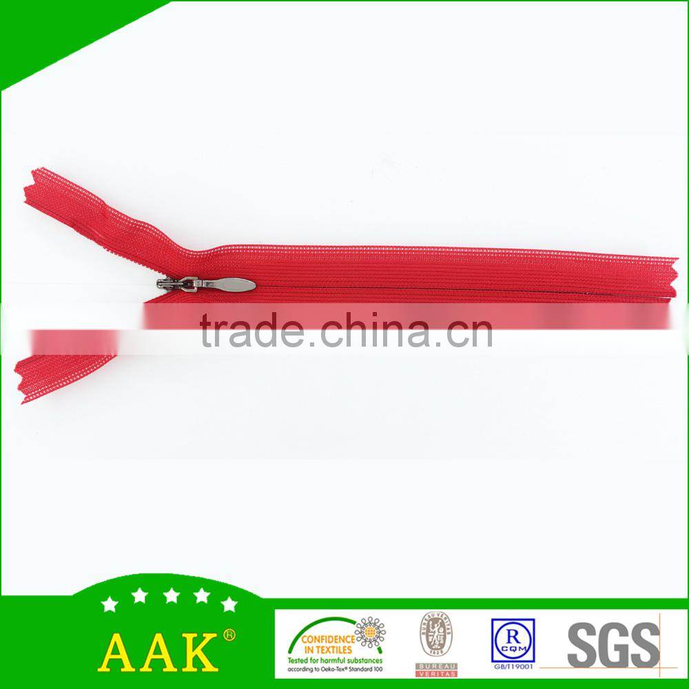 3# invisible zippers with plating black nickel color eye drop puller