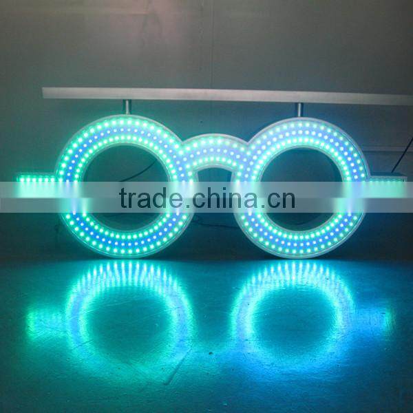Large image animated flashing electronic LED neon sign for optician shop