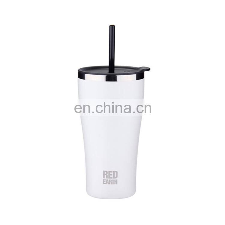 316 Stainless steel water mug 530ml Vacuum insulated straw cup Double walle customized logo thermo leak proof coffee cup w/lid