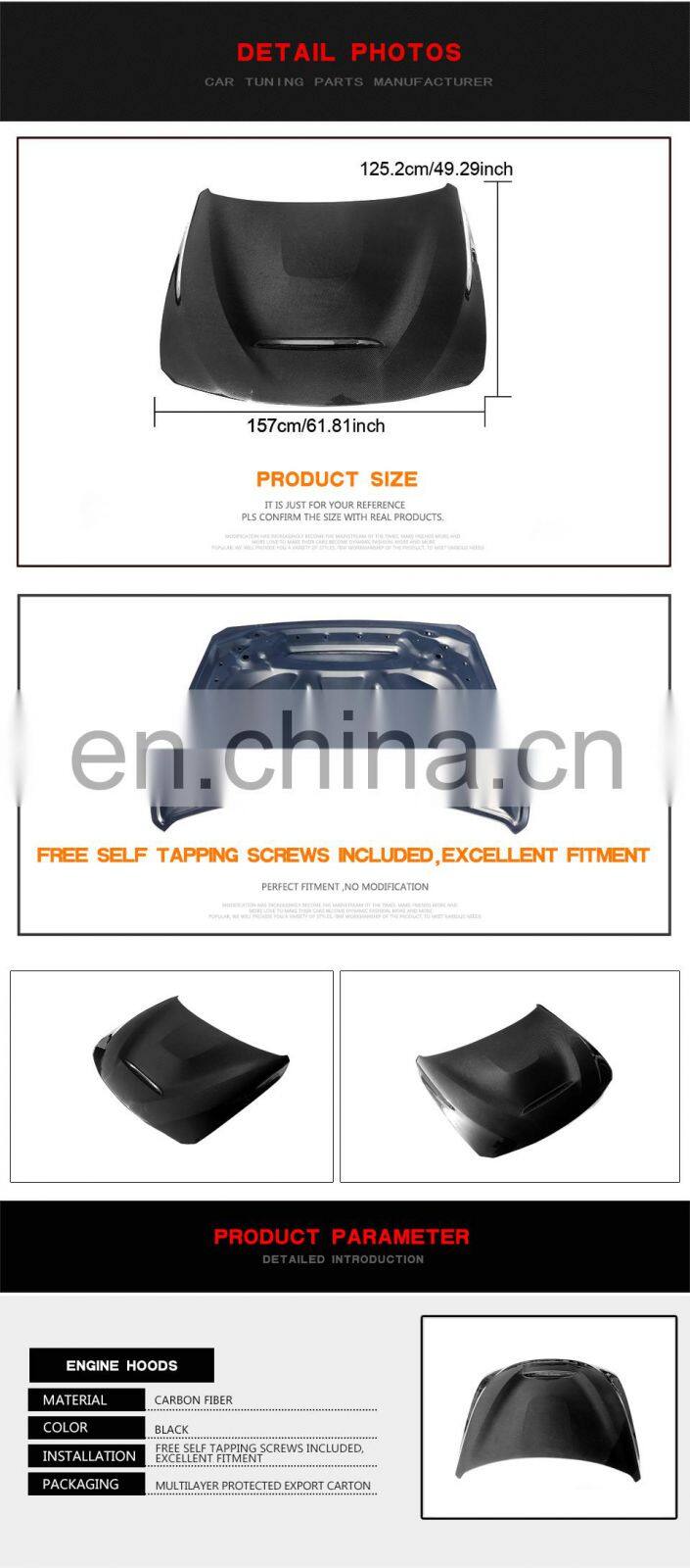 Carbon Fiber Auto engine hoods for BMW 3-Series F30 F35 F32