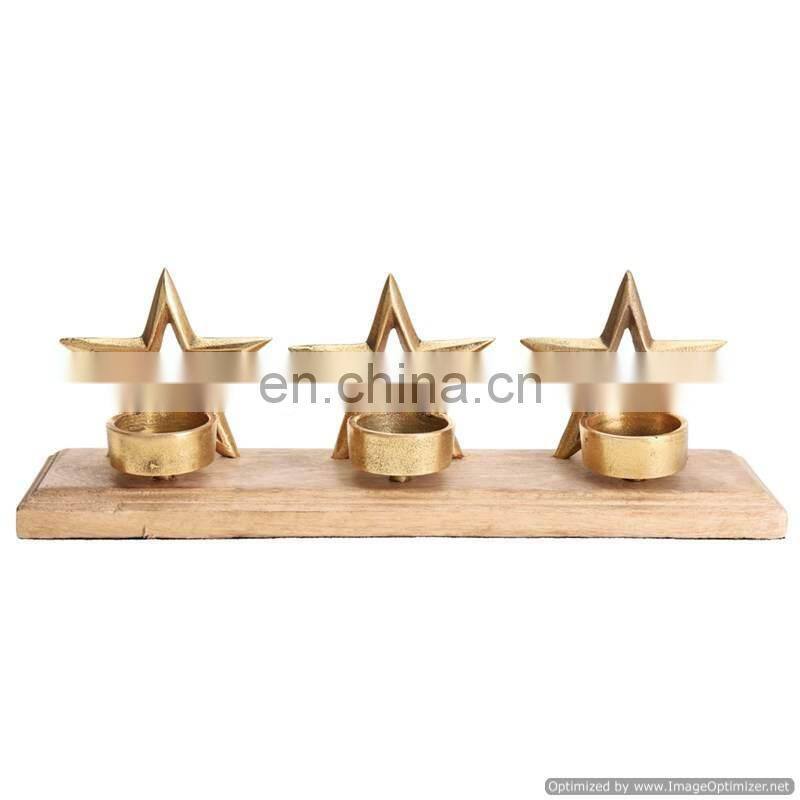 gold Christmas tree candle holder