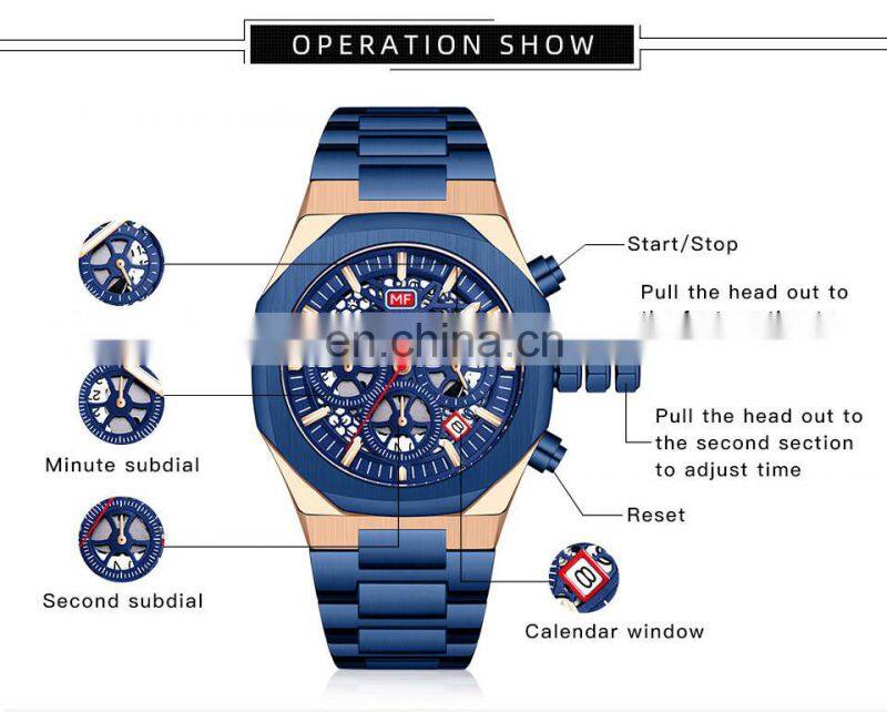 MINI FOCUS 0411G Mens Quartz Watches Stainless Steel Waterproof fashion luxury watches custom logo