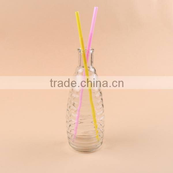 clear glass screw thread flower vase