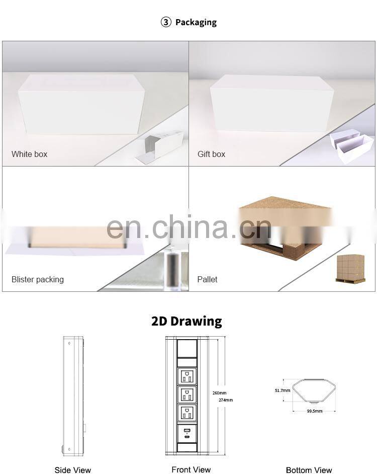 US socket with Type C charger and Aluminium frame