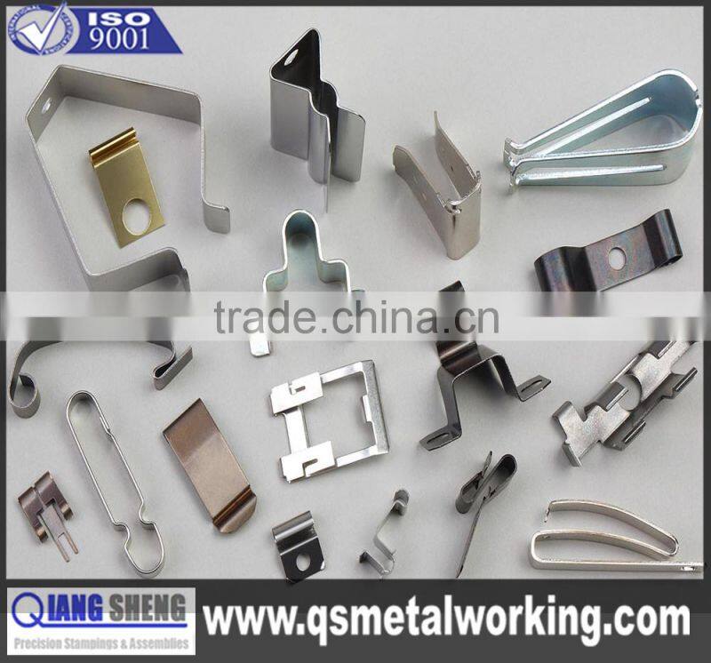 customized OEM aluminum stainless steel brass metal spring steel tool clips