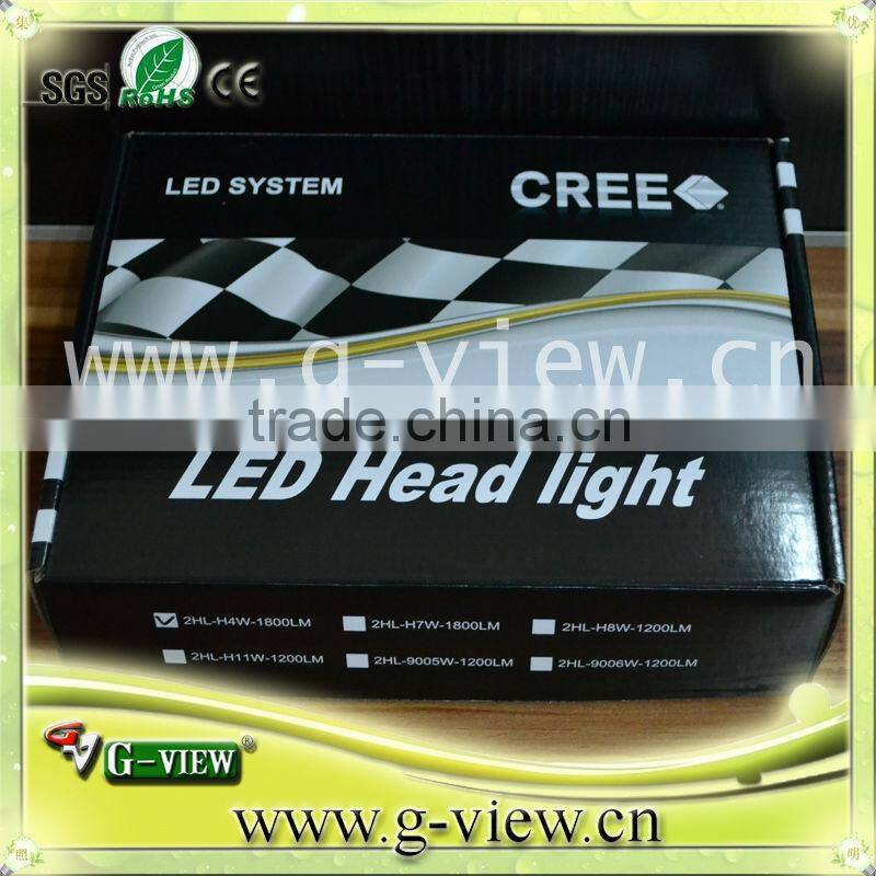 High brightnessled led headlight for car H4 H7 H8 H9 H10 H11 9005 9006 creechips color 6000K/headlight with 1800lm 12-24V