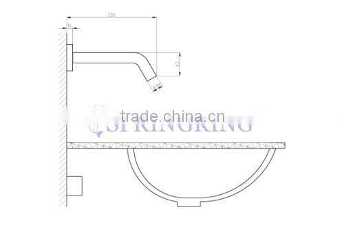 Wall Mounted Electronic Hands Free Sensor Faucet Mixer Tap