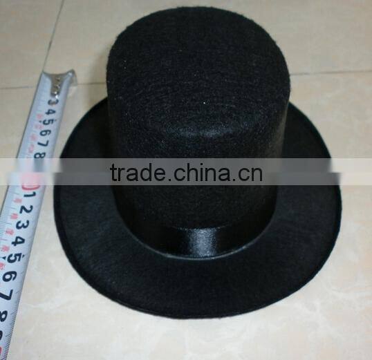Factory custom 100% orange wool felt black western cheap felt cowboy hard hat with decoration
