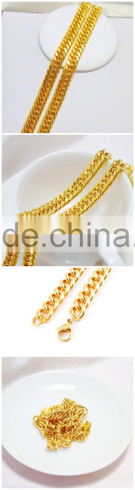 Polish jewelries punk man and women necklace stainless steel jewelry gold chain