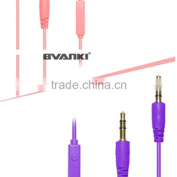 2016 new premium Wholesale China flat wire 3.5mm electrical audio Aux cable with mic bulk buy from china free samples