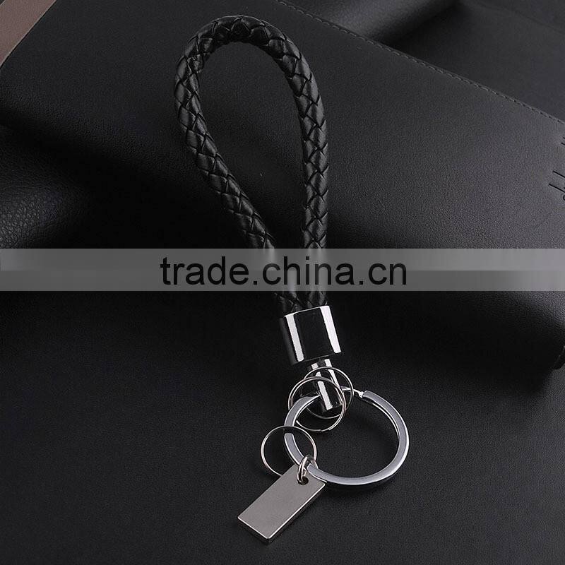 High-grade leather key ring beautifully creative rope car leather strap key chain
