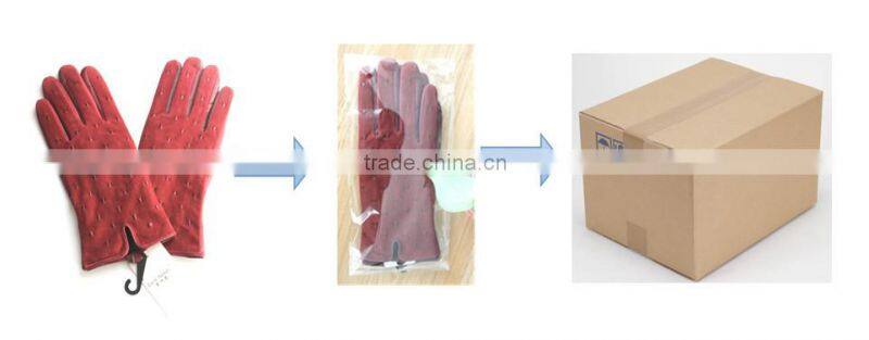 Grey sheep leather touch screen women leather gloves tasseled gloves fashion elements