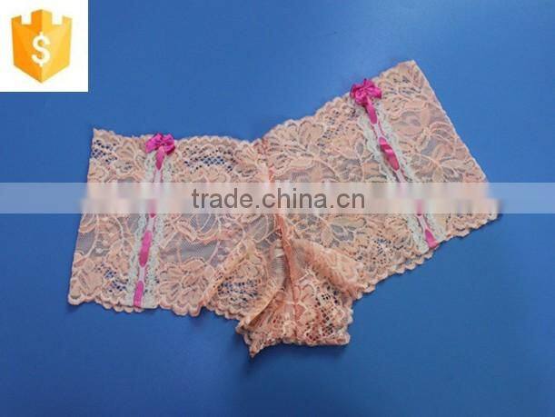 sexy transparent Light color lace belt underwear panty for young girl
