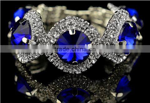 Fashion blue green crystal vintage bracelet wedding bangles bracelets women's beads from india wholesale bracelets rhinestones